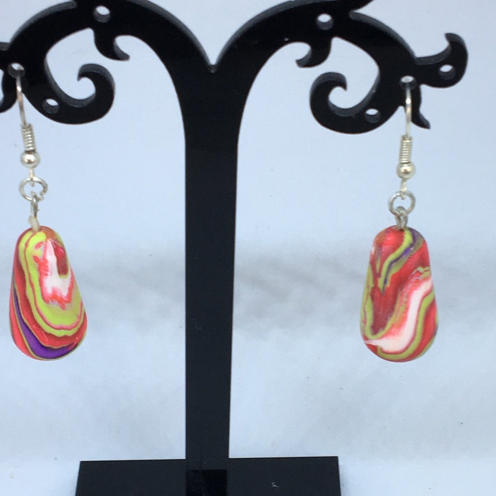 Unique Handmade Polymer Clay Dangle/Drop Earrings - Picture 1 of 8